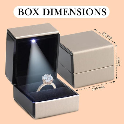 Novel Box Square Shaped Gold Ring Box - Image 2