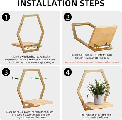 3 Pack Solid Wood & Heavy Duty Metal Wall Plant Stands, 25 LB Load Boho Arch - Image 9