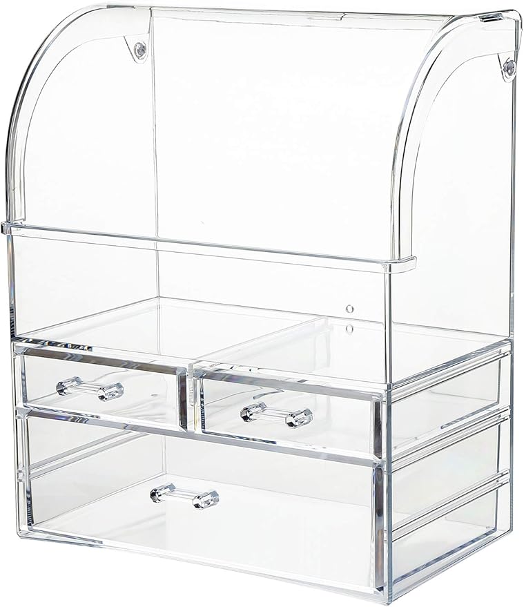 MOOCHI Clear Professional Large Cosmetic Makeup Organizer Bathroom Storage - Image 3