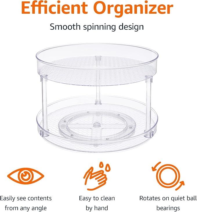Amazon Basics 2 Tier Lazy Susan Turntable Organizer - Image 2