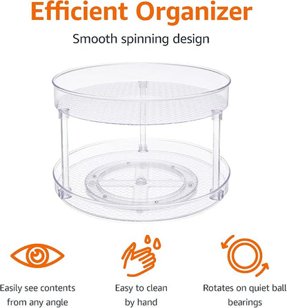 Amazon Basics 2 Tier Lazy Susan Turntable Organizer - Image 2