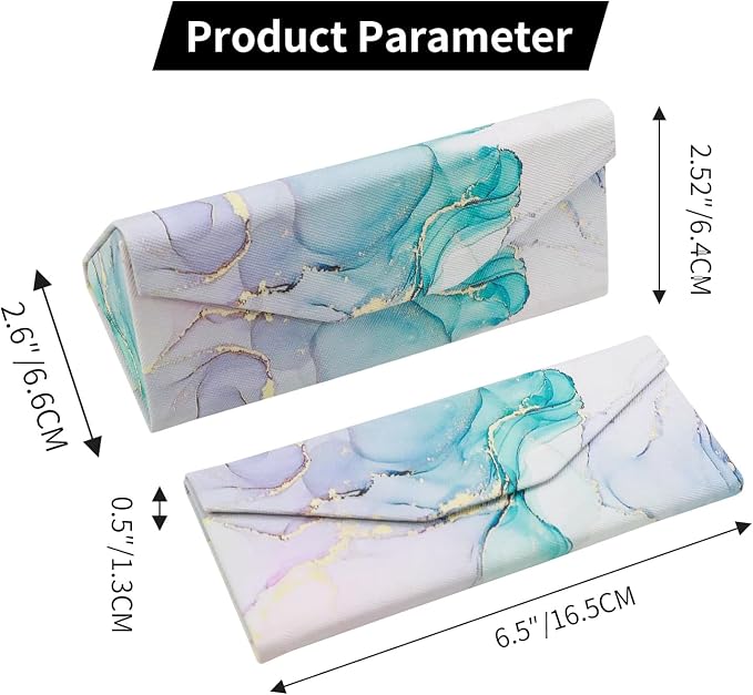 Foldable Glasses Case, Magnetic PU Leahter Sunglasses Case, Cute Hard Shell - Image 6