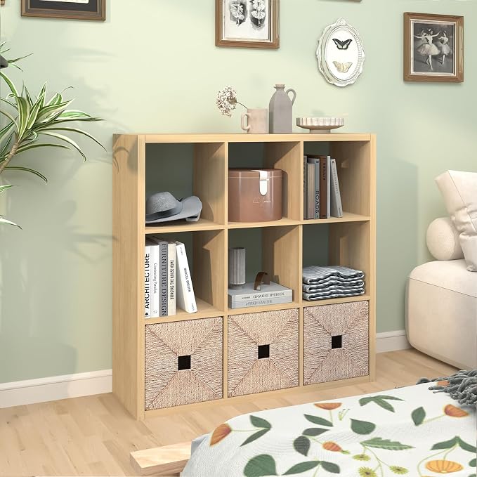 CTESNE【2026 Wooden Thick Frame 9 Cube Storage Organizer Shelf - Image 2