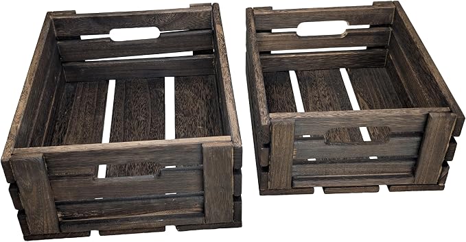 ARTAWEIN Rustic Vintage Finished Wooden Crate - Image 2