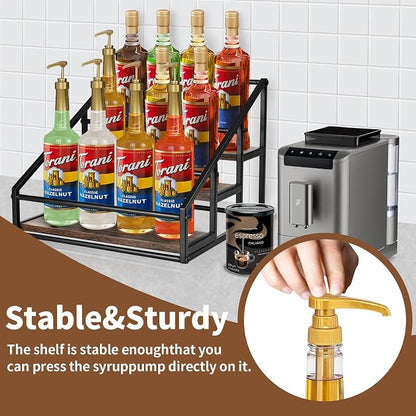 Coffee Syrup Rack Organizer, 3-Tier 12 Bottles Syrup Rack - Image 5