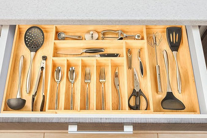Umilife Extra Large Expandable Kitchen Siverware Utensils Drawer Organizer - Image 6