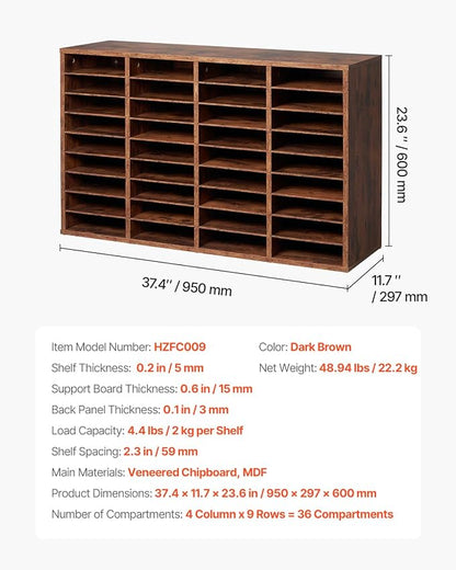 VEVOR Literature Organizer, 36 Compartments Office Mailbox - Image 3