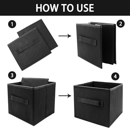 EBIGIC Small Storage Bins 9.0"x7.5"x7.5" Small Size Fabirc Foldable Closet Toy - Image 4