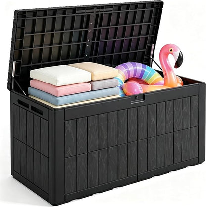 Quictent 100 Gallon Resin Deck Box, Weatherproof Waterproof Outdoor Storage by QUICTENT