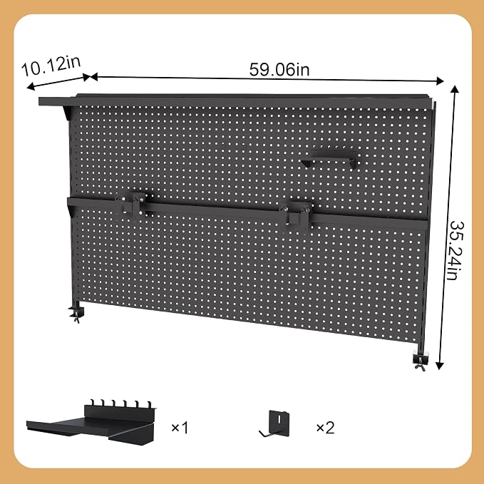 KEIKI Metal Pegboard Desk Organizer - Image 2