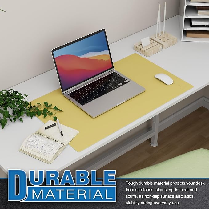 K KNODEL Small Office Leather Desk Mat, Mouse and Keyboard Pad, Computer and - Image 5