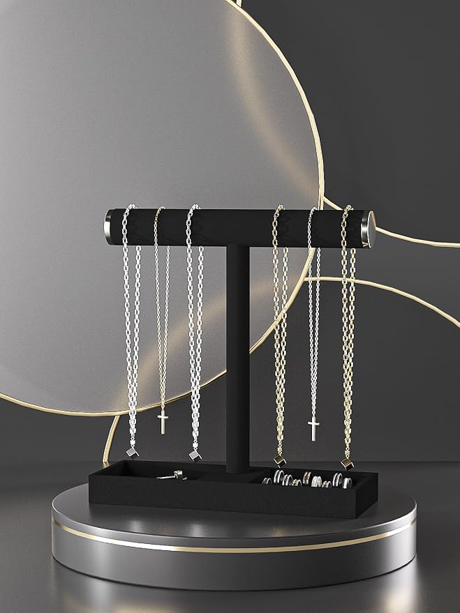 Bracelet and Necklace Holder, Velvet Jewelry Necklace Display Organizer Stand - Image 2
