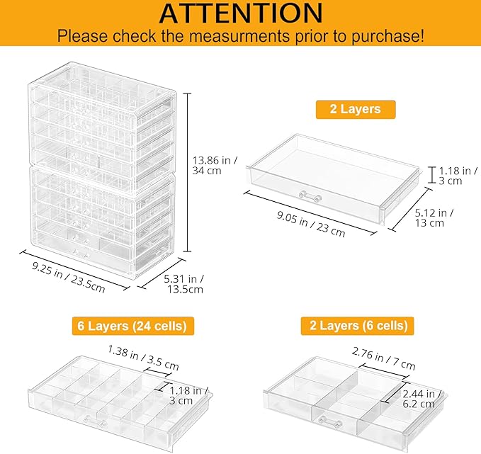 ProCase Acrylic Earrings Holder Organizer Box -Clear, 10 Layers | 158 Jewelry - Image 5