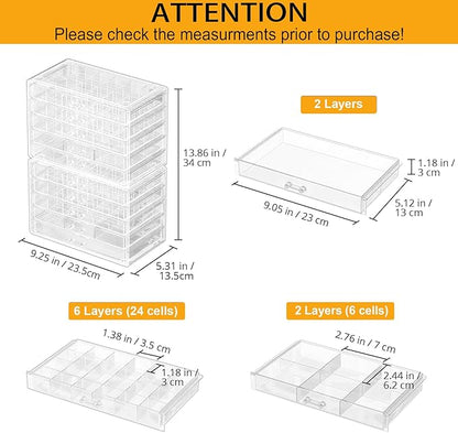 ProCase Acrylic Earrings Holder Organizer Box -Clear, 10 Layers | 158 Jewelry - Image 5