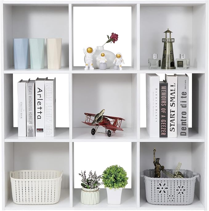 ZenStyle 9 Cube Storage Shelf Organizer, Wooden Bookshelf System Display Cube by ZenStyle