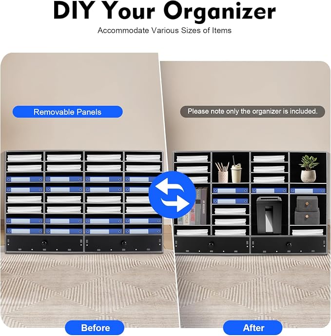 Adjustable Literature Organizer, 32 Compartments Mail Sorter Organizer - Image 6