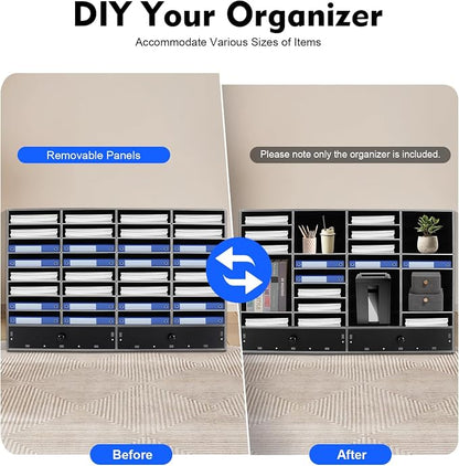 Adjustable Literature Organizer, 32 Compartments Mail Sorter Organizer - Image 6