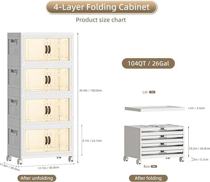 104 QT / 26 Gal Multi-Purpose Stackable Storage Cabinet: Double Magnetic Doors - Image 2