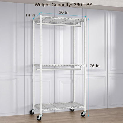 FUTASSI P1 Medium Heavy-Duty Portable Closet, Metal Rolling Clothing Rack - Image 6