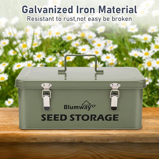 BlumWay Seed Storage Organizer, Metal Seed Saving Box - Image 4
