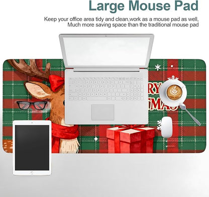 Merry Christmas-Elk Gaming Mouse Pad 35.4"x15.7"Desk Mat Anti-Slip Rubber Base - Image 6
