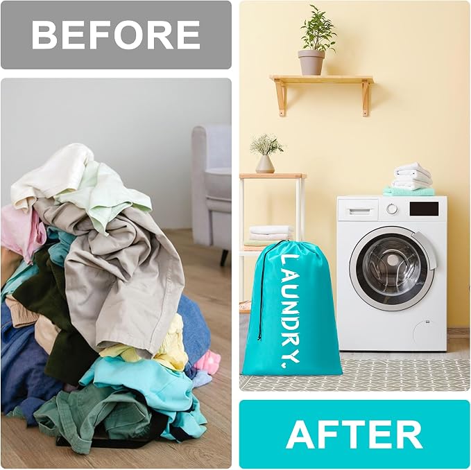 4 Pack XL Travel Laundry Bag, Machine Washable Dirty Clothes Organizer - Image 7