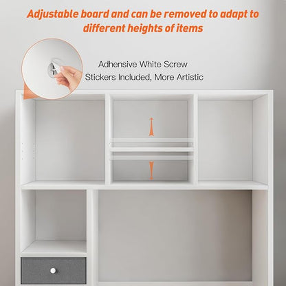 REIBII Desktop Bookshelf, Adjustable Desktop Organizer, High-Capacity Desk - Image 5