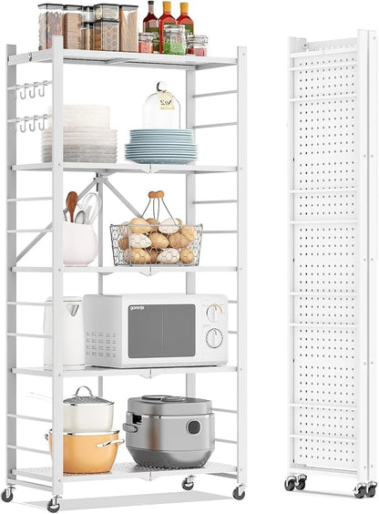 Fenbeli Foldable Shelves with Wheels by Fenbeli