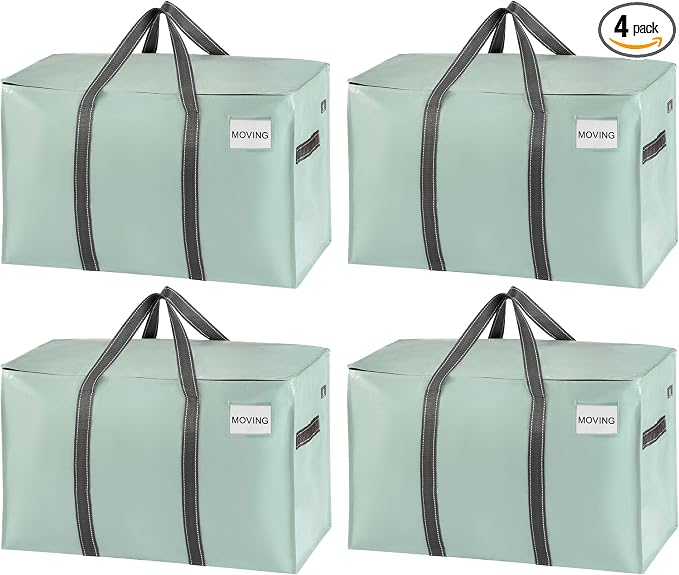 VENO 4 Pack Moving Bags and Large Christmas Storage Bins by Veno