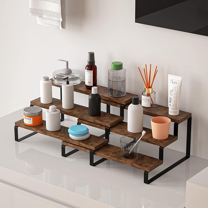 2 Pack 3 Tier Expandable Spice Rack OrganizerDisplay Riser Stand, Kitchen - Image 4