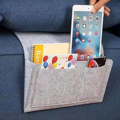 Bringsine 5 Pockets Bedside Caddy, Felt Bed Storage Organizer Hanging Bag Holder by Bringsine