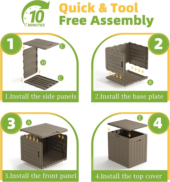 30 Gallon Waterproof Resin Deck Box, UV Resistant Outdoor Storage - Image 7