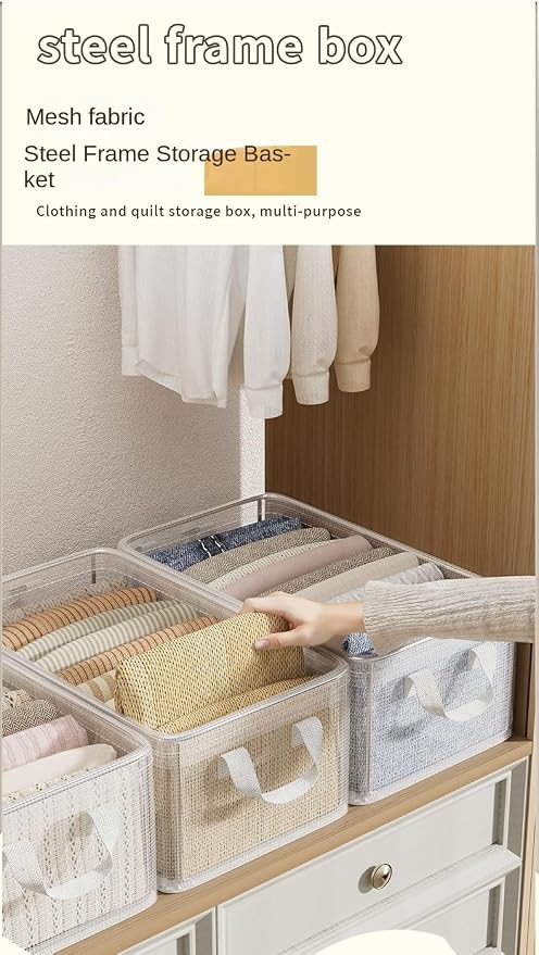 1 Pc Transparent Solid Steel Frame Storage Box, waterproof, underwear Storage - Image 6