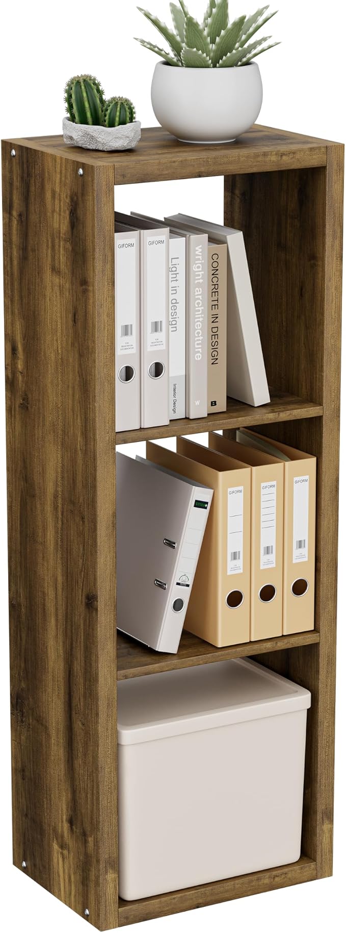 Cube Storage Organizer Bookcase, 3 Tier Decorative 11 inch Open Back Cubical by VDNEND