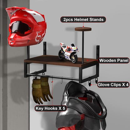 Helmet Holder Wall Mount, Retro Helmet Rack - Image 4