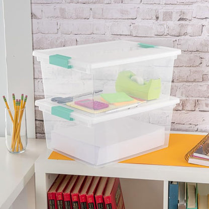 Sterilite 4-Pack Clip Box, Large Stackable Plastic Storage Bins w/ Latching Lids - Image 9