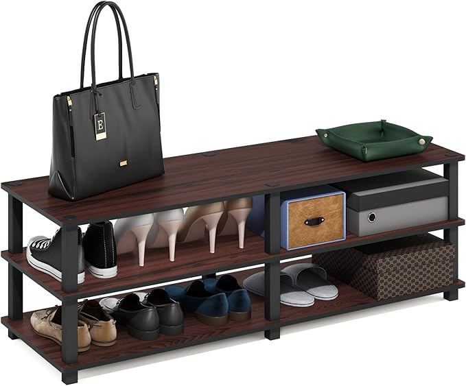 Furinno TURN-S-TUBE Shoe Rack, 3-Tier Wide Shoe Organizer, Open Shelf by Furinno-FitsYourSpaceFitsYourBudget