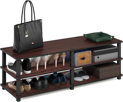 Furinno TURN-S-TUBE Shoe Rack, 3-Tier Wide Shoe Organizer, Open Shelf by Furinno-FitsYourSpaceFitsYourBudget