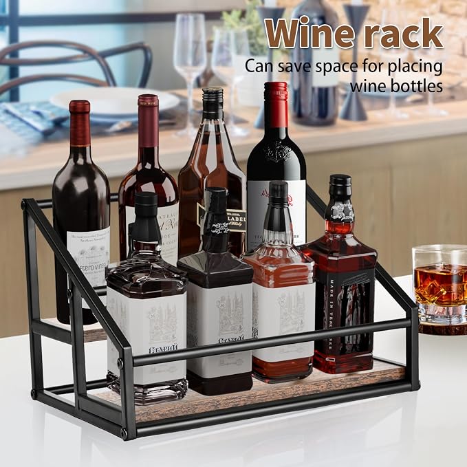 Coffee Syrup Organizer, 2-Tier 8 Bottles Coffee Syrup Rack - Image 7