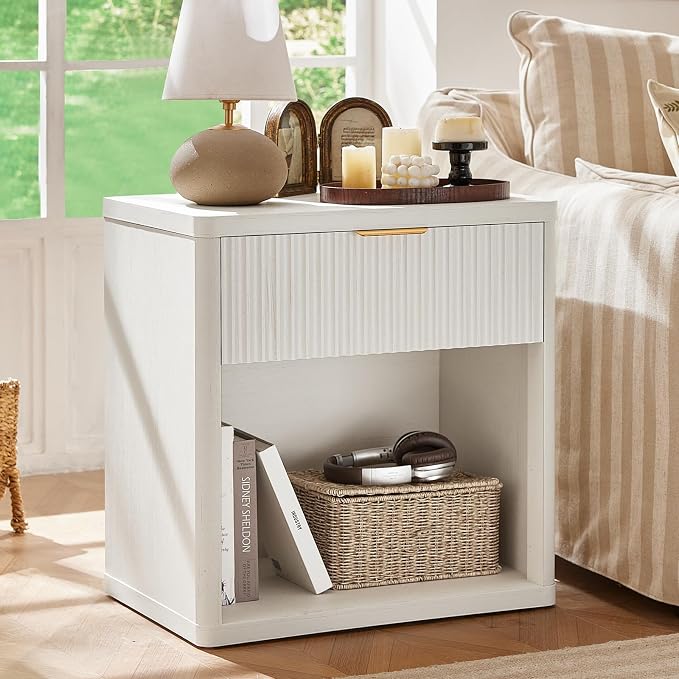 LEYAOYAO Fluted Nightstand by LEYAOYAO-Findtheshiningpointofyourideallife%EF%BC%81