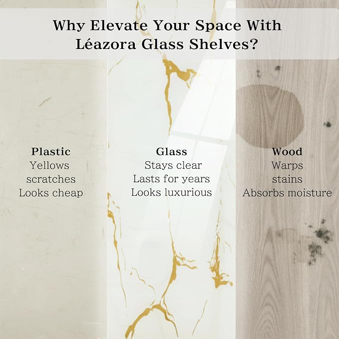 2-Tier Black Marble Bathroom Countertop Organizer – Glass Shelves & Gold Metal - Image 3