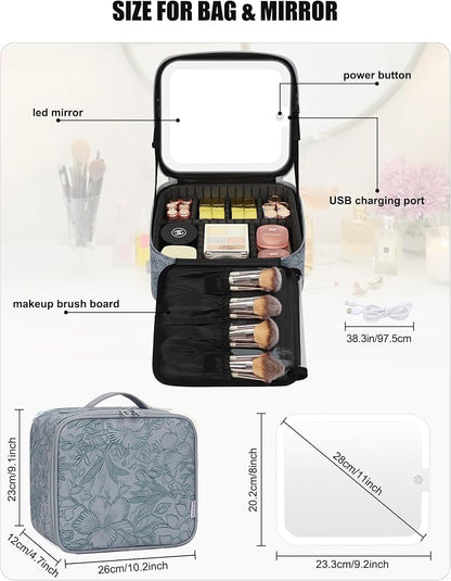 Relavel Travel Makeup Bag With LED Mirror - Image 2