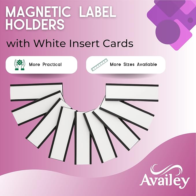 Availey 60 Pack Magnetic 'C' Channel Label Holders - Image 2