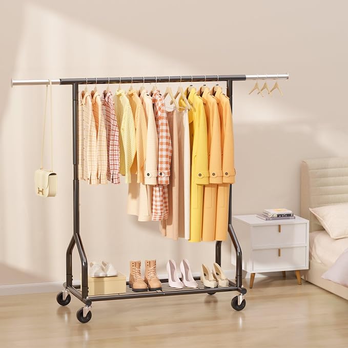 EAGMAK Heavy Duty Clothes Rack Load 424 LBS, Rolling Clothing Rack - Image 7