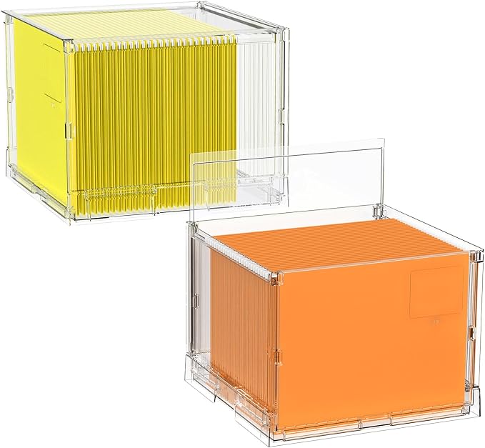 File Organizer Box with Lid, Hanging Filing Folder Organizer by nooing
