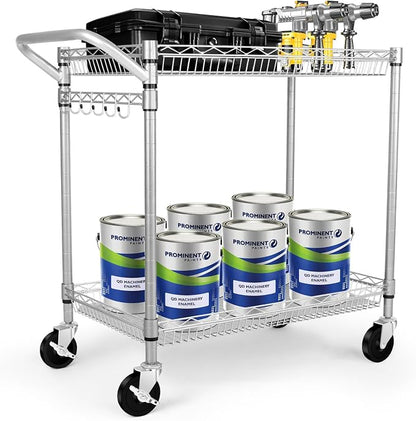 WDT 2 Tier Heavy Duty Utility Cart, NSF Rolling Carts - Image 3
