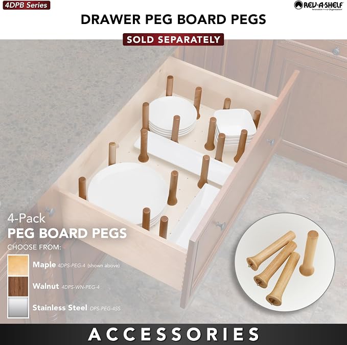 Rev-A-Shelf Trimmable Pegboard Drawer Divider Organizer, Trim to Fit Wooden - Image 4