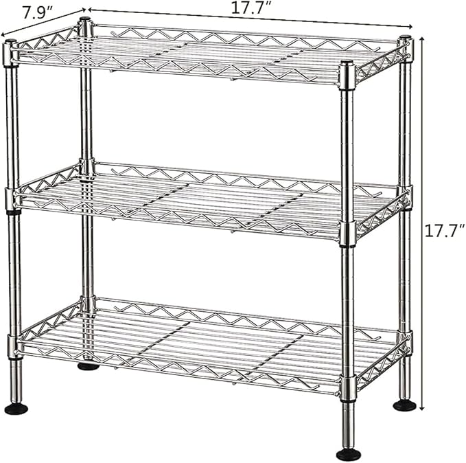 FOXHOLE 3-Tier Steel Metal Storage Rack Wire Shelving - Image 3