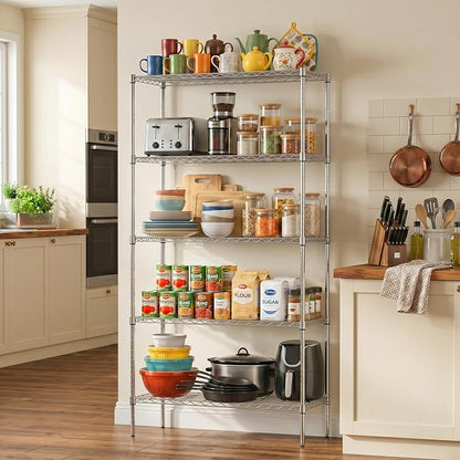 FDW | 5-Tier Wire Shelf | 36" x 14" x 72" | Chrome | Storage Shelves - Image 2