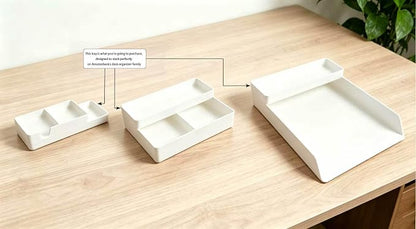Amazon Basics Rectangular Plastic Desk Organizer, Half Accessory Tray - Image 7
